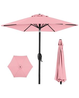 Best Choice Products 7.5ft Heavy-duty Outdoor Market Patio Umbrella W/ Push Button Tilt - Pink