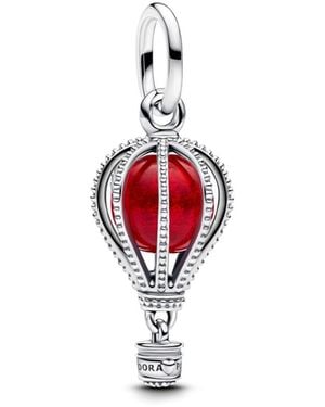 PANDORA Hot Air Balloon Murano Glass Dangle Charms - Red