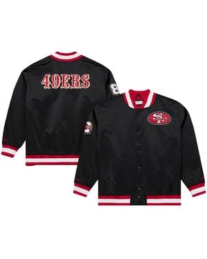 Mitchell & Ness Mitchell Ness San Francisco 49ers 80th Anniversary Heavyweight Satin Full-snap Jacket - Black