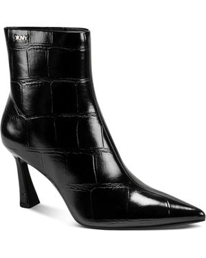 DKNY Cayden Zipper Heeled Booties - Black