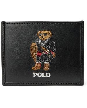Polo Ralph Lauren Polo Bear Leather Card Case - Black