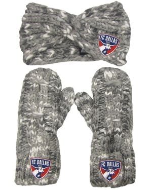 ZooZatZ Fc Dallas Marled Headband And Mittens Set - Gray