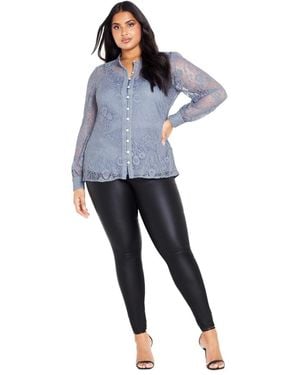 Avenue Jade Lace Shirt - Blue