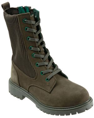 BUENO Stella Tall Lace-up Boots - Green