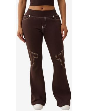 TRUE RELIGION Anniversary Big T Flare Pants - Brown