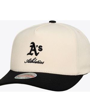 Mitchell & Ness Cream/black Athletics Flawless Stretch Snapback Hat - Natural
