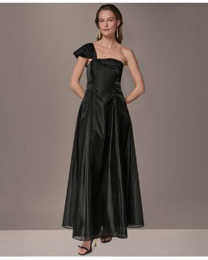 Donna Karan Asymmetric-neck One-shoulder Gown - Gray