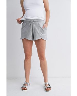 Hello Miss Maternity Relaxed Fit Lounge Shorts - Gray