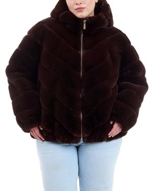 Michael Kors Michael Plus Size Hooded Faux-fur Coat - Black