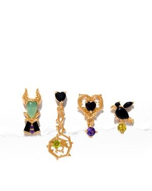 Girls Crew Crystal Disney Maleficent Earring Set - Metallic