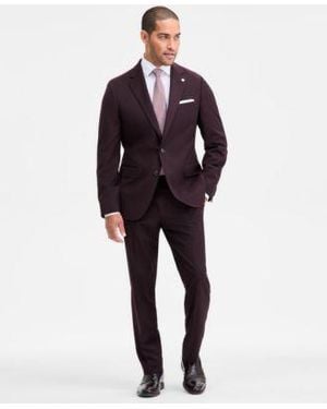 Ted By Ted Baker Modern Fit Stretch Bordeaux Wool Blend Suit Separates - Blue
