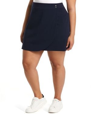 Rafaella Plus Size Modern Fit Wrap Skirt - Blue