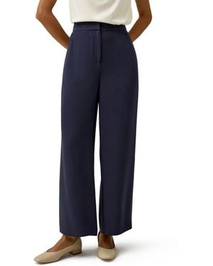 LILYSILK Silk Wide Leg Tailored Pant - Blue