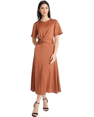 Maggy London Waist Detail Midi Dress - Brown