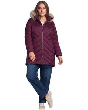 Lands' End Plus Size Insulated Cozy Fleece Lined Winter Coat - Red