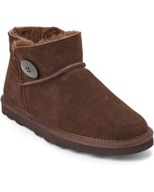 Clarks Suede Memory Foam Boot Slippers - Brown