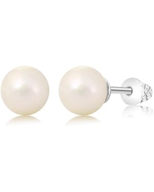 Chanteur Girls /girl/pearl White Gold Palladium Plating Screwstud Earring