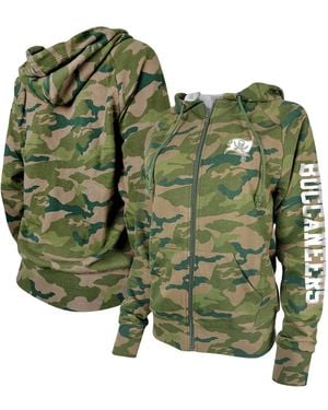 KTZ Camo New England Patriots Raglan Full-zip Hoodie - Green