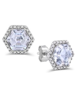 Macy's Lab-grown Sapphire Stud Earrings (4-7/8 Ct. T.w. - Blue