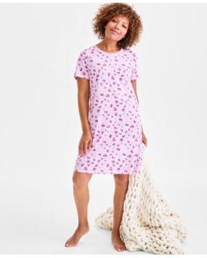 Charter Club Cotton Printed Henley Sleepshirt Created For Macys Xs 3x - Red