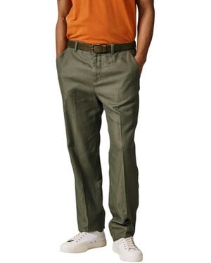 aubi Axholme Slim Leg Suit Trouser - Green