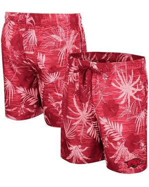 Colosseum Athletics Arkansas Razorbacks What Else Is New Swim Shorts - Red