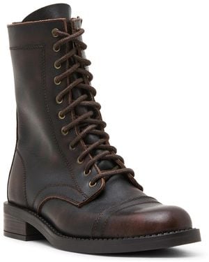 Steve Madden Yukon Lace-up Combat Booties - Black