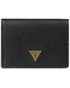 Guess Rfid Tonal Gusset Card Case Wallet - Black