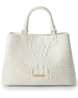 Brahmin Denise Medium Melbourne Leather Satchel Bag - Natural