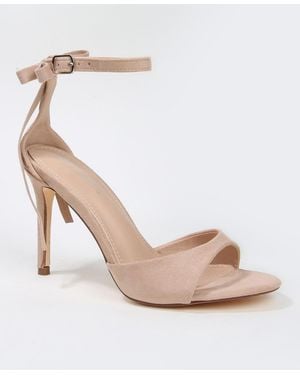 BERNESS Fia Ankle Strap Heeled Sandal Adorned On The Back - White