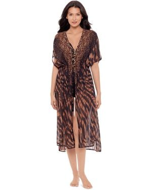 Miraclesuit Raya De Safari Beaded Kimono Cover-up - Red