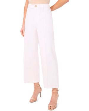 Cece Wide-leg Pintuck Jeans - White