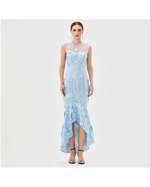 Bariano Freyja Cap Sleeve Hi Lo Midi - Blue