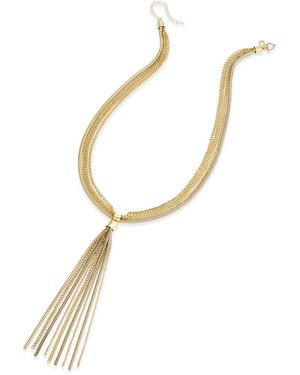 INC International Concepts Multi-chain Tassel Long Lariat Necklace - Metallic