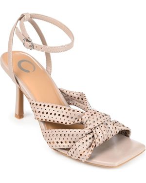 Journee Collection Naommi Perforated Sandals - Gray