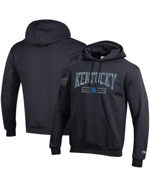 Champion Kentucky Wildcats Operation Hat Trick Camo Script Powerblend Fleece Hoodie - Blue