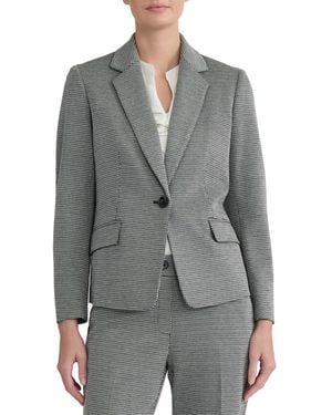 Kasper Petite Shirred One-button Front Notch Collar Jacket - Gray