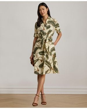 Ralph Lauren Point Collar Linen Shirt-dress - Natural