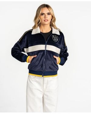 The Wild Collective Milwaukee Brewers Velvet Cord Full-zip Jacket - Blue