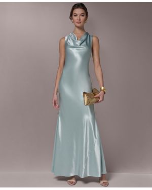 Donna Karan Cowl Neck Ball Gown - Gray