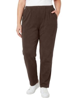 Woman Within Plus Size Within 7-day Knit Straight-leg Pull-on Pants - Brown