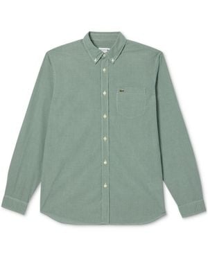 Lacoste Regular-fit Gingham Check Button-down Shirt - Green