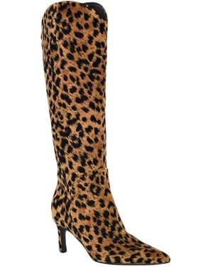 Guess Palisa Wide Calf Tall Kitten Heel Dress Boots - Brown