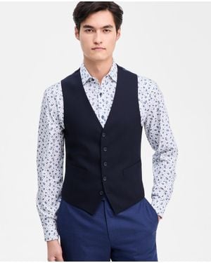 Kenneth Cole Slim-fit Techni-cole Suit Separates Vest - Blue