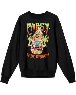 Pabst Blue Ribbon Beer Bottle Monster Sweatshirt - Black