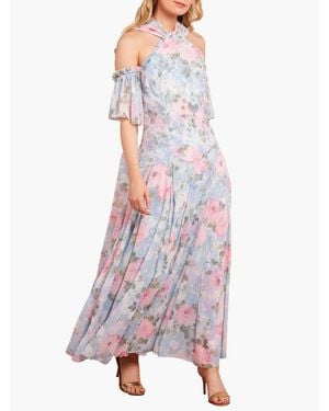 Needle & Thread Camille's Garden Halter Neck Ankle Gown - White