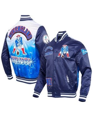 Pro Standard New England Patriots Sublimated Satin Full-snap Jacket - Blue