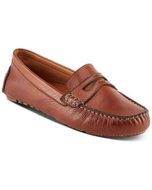 Spring Step Audette Leather Moccasins - Brown