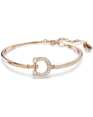 Swarovski Rose Gold-tone Plated Symbolica Bangle Bracelet - White
