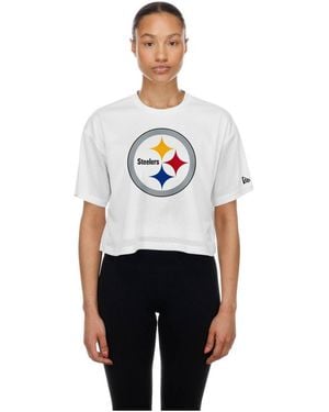KTZ Pittsburgh Steelers Mesh Cropped Boxy T-shirt - White
